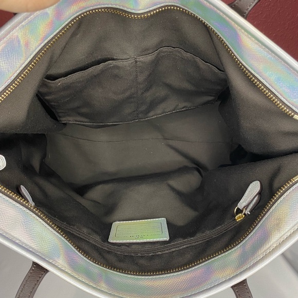 Coach Hologram Holographic Iridescent Leather Zip Tote - Picture 7 of 16
